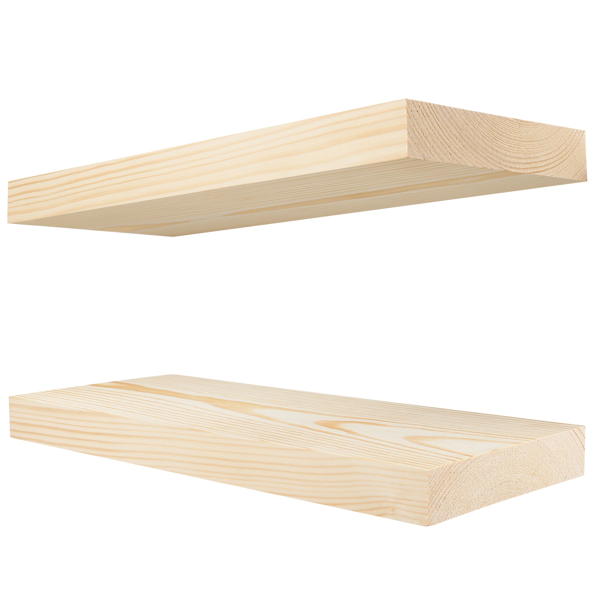 Floating Wood Shelves Set of 2 - DIY Unfinished - 16" x 6.7"